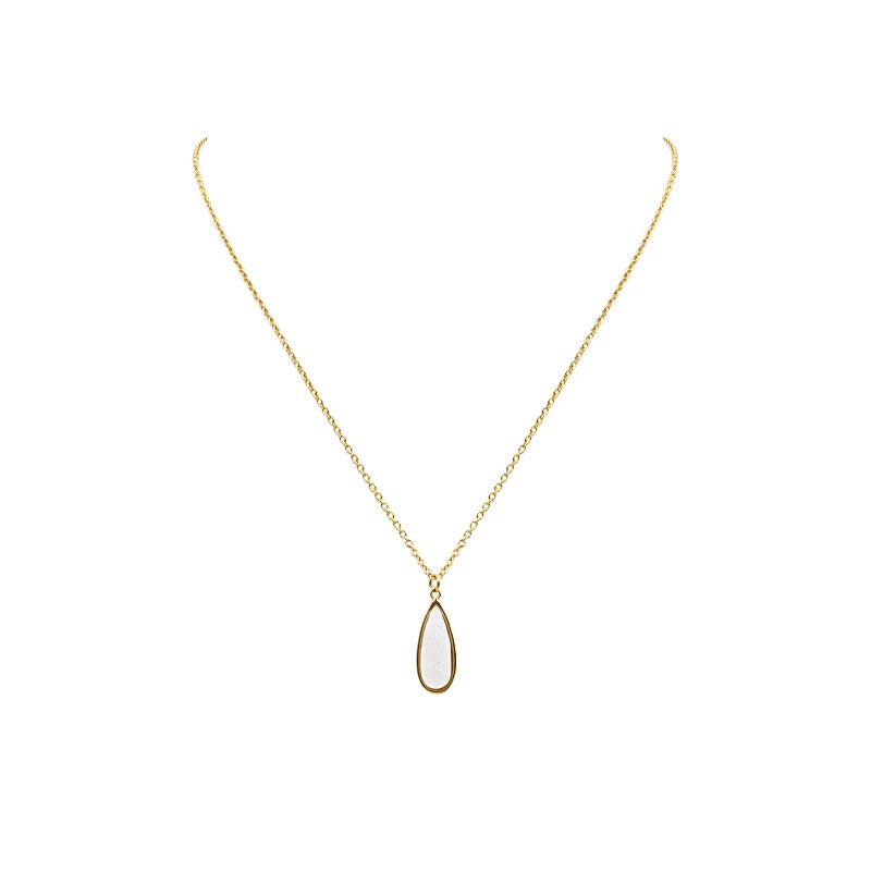 Druzy Collection - Petite Quartz Drop Necklace