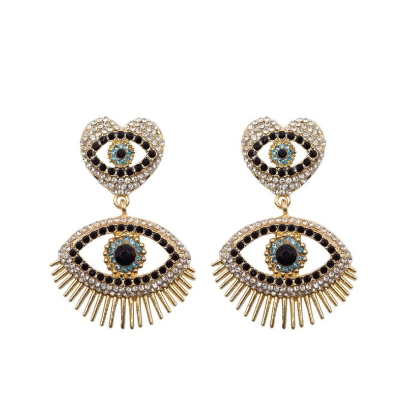 Delmira Collection - Evil Eye Heart Earrings - Limited Quantity!