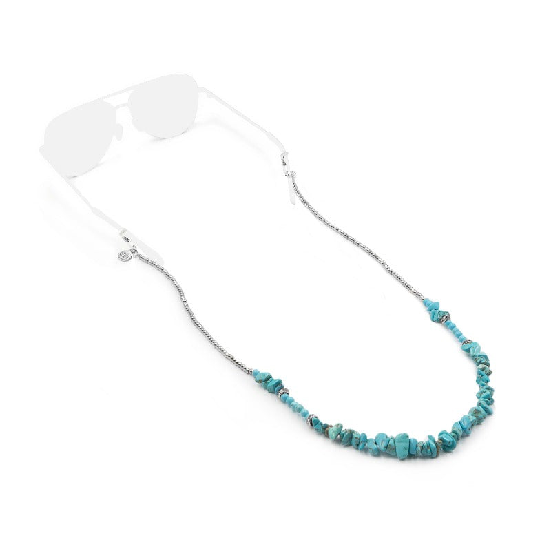 Sunny Collection - Silver Cluster Turquoise Sunglasses Strap (Limited Edition)