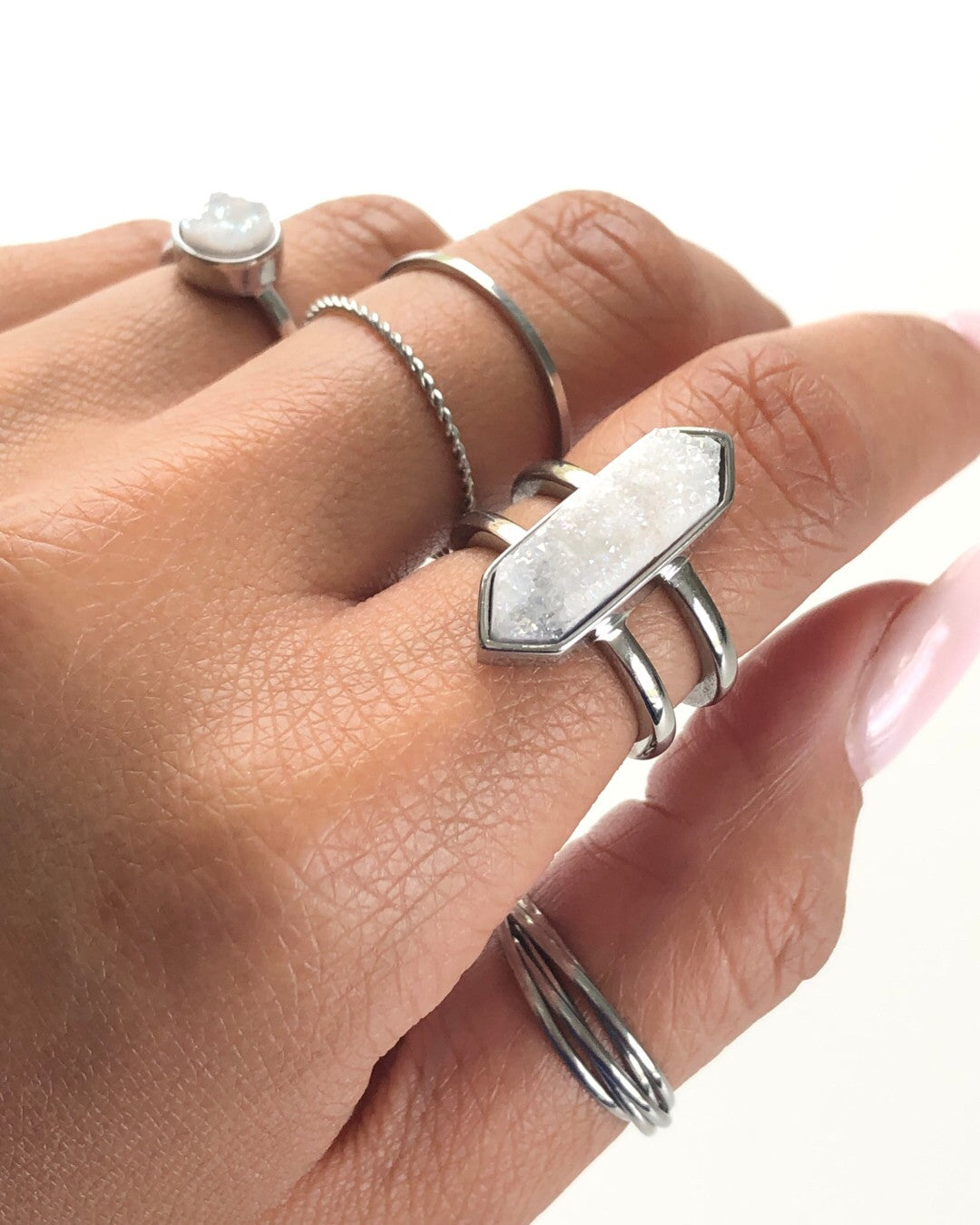 Bangle Collection - Silver Parvus Quartz Ring