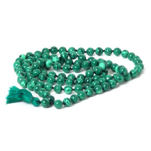 Malachite Mala Beads Necklace