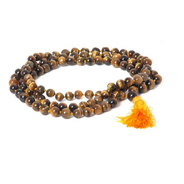 Tiger Eye Prayer Mala Bead Necklace